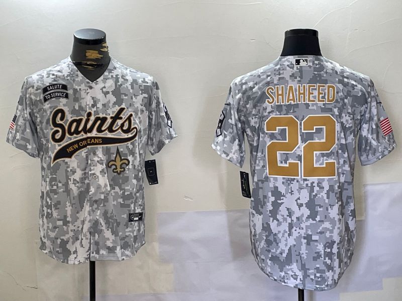 Men New Orleans Saints #22 Shaheed Nike Arctic Camo 2024 Salute to Service Limited NFL Jersey style 1->new orleans saints->NFL Jersey